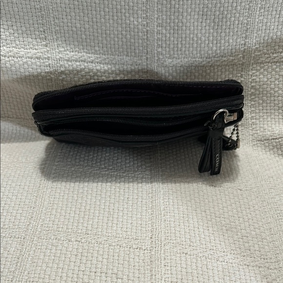 COACH Black Signature Wristlet Clutch - Picture 3 of 4